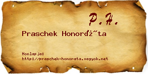 Praschek Honoráta névjegykártya